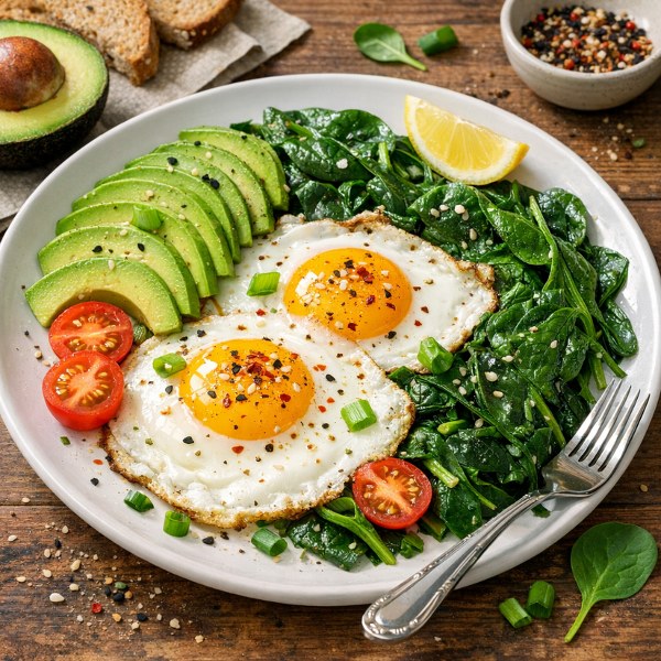 Eggs with Avocado and Spinach