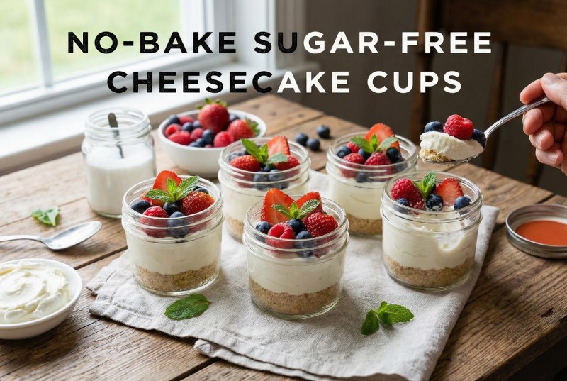 No-Bake Sugar-Free Cheesecake Cups
