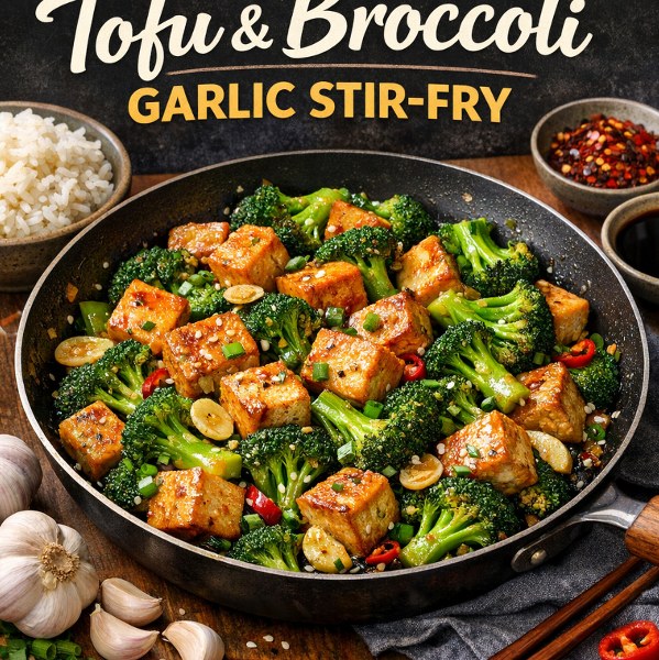 Tofu & Broccoli Garlic Stir-Fry