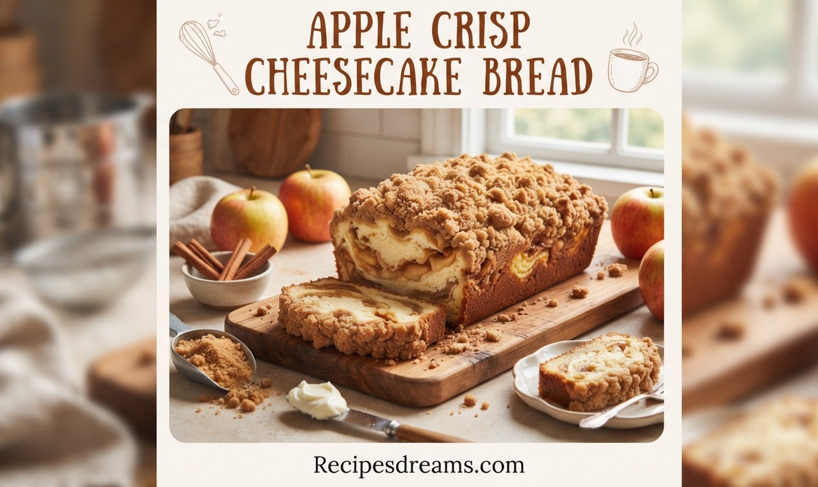 Apple Crisp Cheesecake Bread